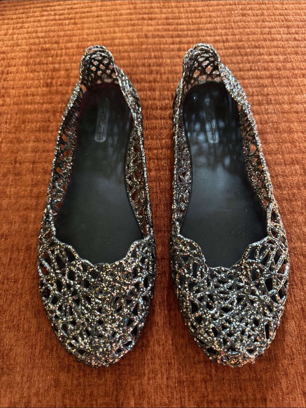 Glitter Jelly Cutout Ballet Flats